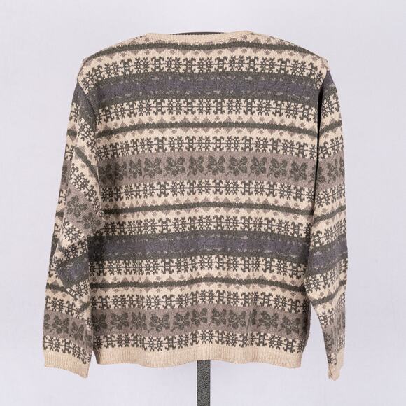 Vintage Women's Woolrich Sweater LARGE USA Made Fair Isle Nordic Classic Cotton - Picture 4 of 6